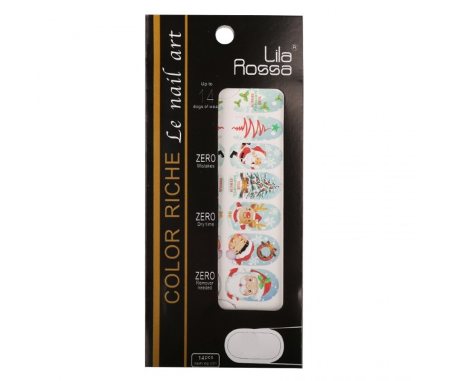 Sticker pentru unghii nail art, Lila Rossa, 14 in 1, nr 6