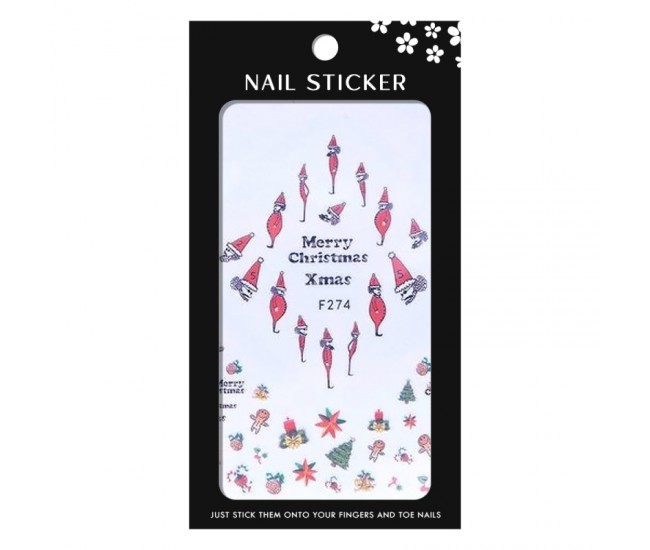 Stickere pentru decor unghii Lila Rossa, Craciun, Revelion, pentru iarna, f274