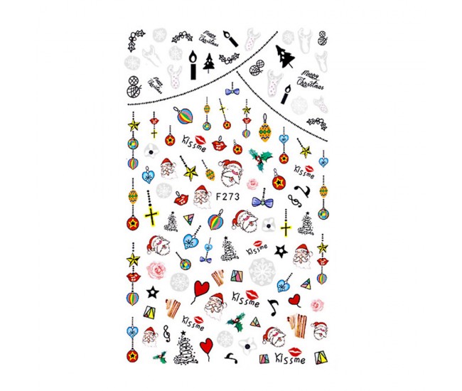 Stickere pentru decor unghii Lila Rossa, Craciun, Revelion, pentru iarna, f273