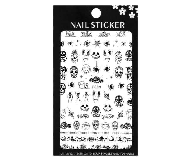 Stickere pentru decor unghii Lila Rossa, Halloween, f603-silver