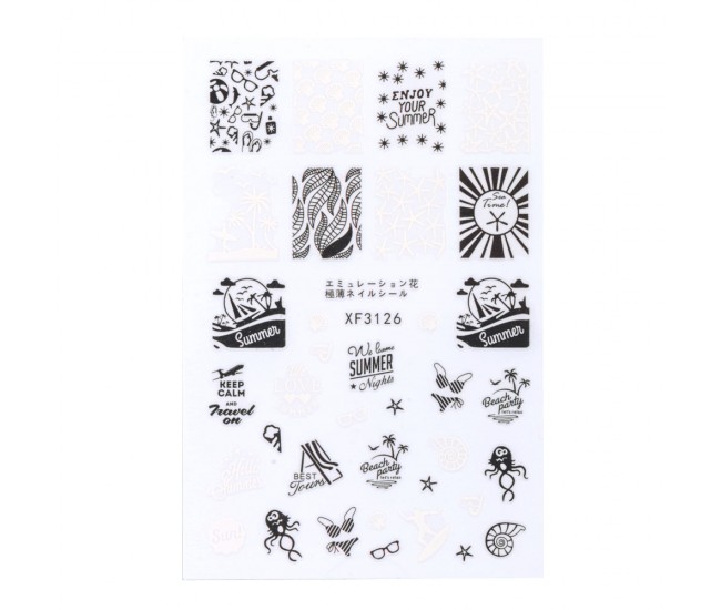 Sticker Lila Rossa pentru decor unghii, Craciun, Revelion si iarna, nail art, xf3126