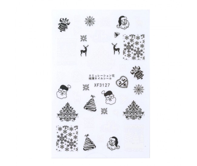 Sticker Lila Rossa pentru decor unghii, Craciun, Revelion si iarna, nail art, xf3127