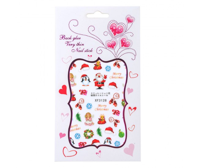 Sticker Lila Rossa pentru decor unghii, Craciun, Revelion si iarna, nail art, xf3128