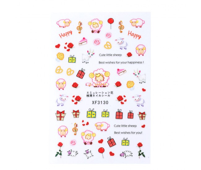 Sticker Lila Rossa pentru decor unghii, Craciun, Revelion si iarna, nail art, xf3130