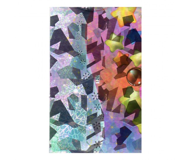 Folie decor unghii, Lila Rossa, cu adeziv, holografica, 126