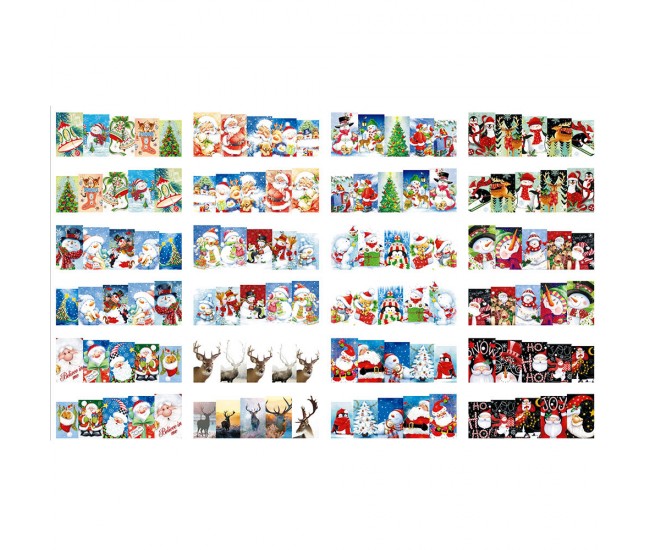 Set stickere nail art Lila Rossa, pentru Craciun, Revelion si iarna, 24 buc, bn-233-236
