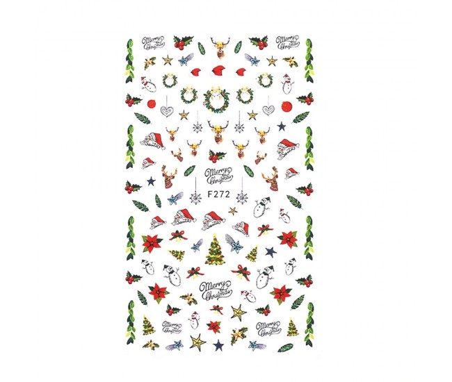 Stickere pentru decor unghii Lila Rossa, Craciun, Revelion, pentru iarna, f272