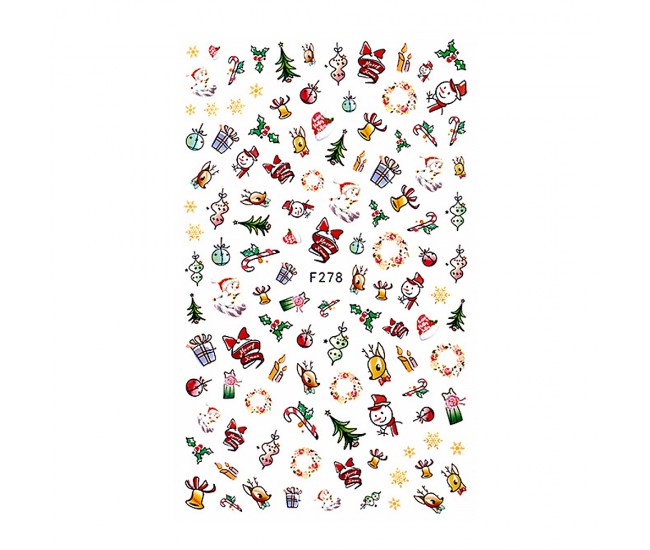 Stickere pentru decor unghii Lila Rossa, Craciun, Revelion, pentru iarna, f278