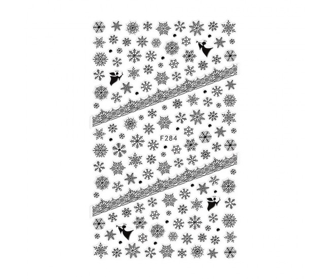 Stickere pentru decor unghii Lila Rossa, Craciun, Revelion, pentru iarna, f284-black