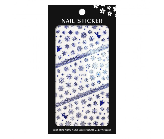 Stickere pentru decor unghii Lila Rossa, Craciun, Revelion, pentru iarna, f284-blue