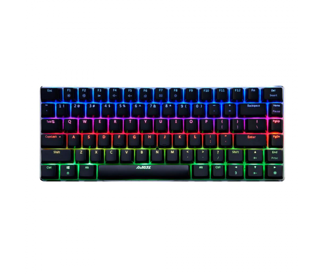 Tastatura gaming AJAZZ cu fir, 82 taste, iluminare din spate, RGB, Cablu USB, Neagra