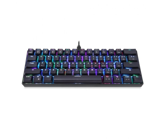 Tastatura gaming mecanica Motospeed, RGB, 61 taste, iluminare OUTMU Albastru