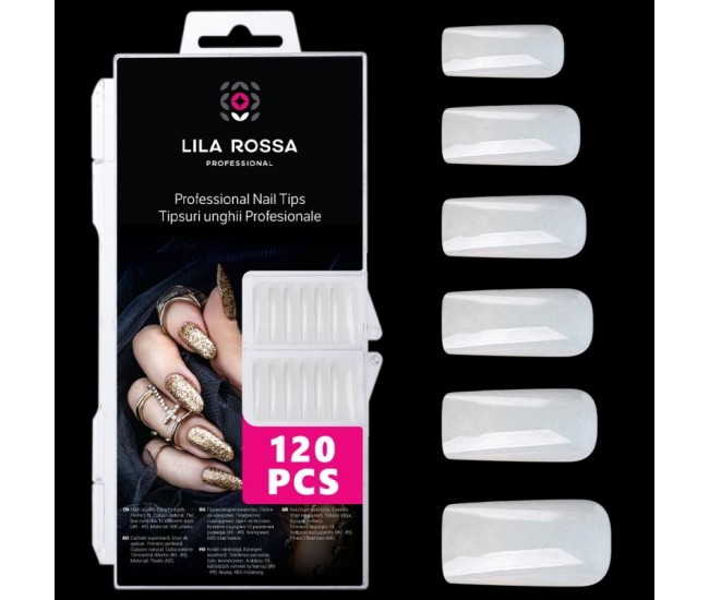 Tipsuri unghii false 100 buc, Lila Rossa, Natur, KG108