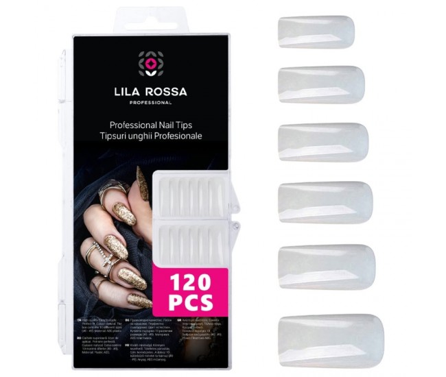 Tipsuri unghii false 100 buc, Lila Rossa, Natur, KG108