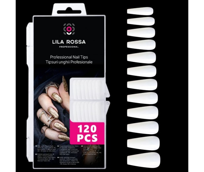 Tipsuri unghii false 100 buc, Lila Rossa, Natur, KG110