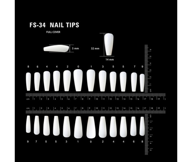 Tipsuri unghii false 100 buc, Lila Rossa, Natur, KG110