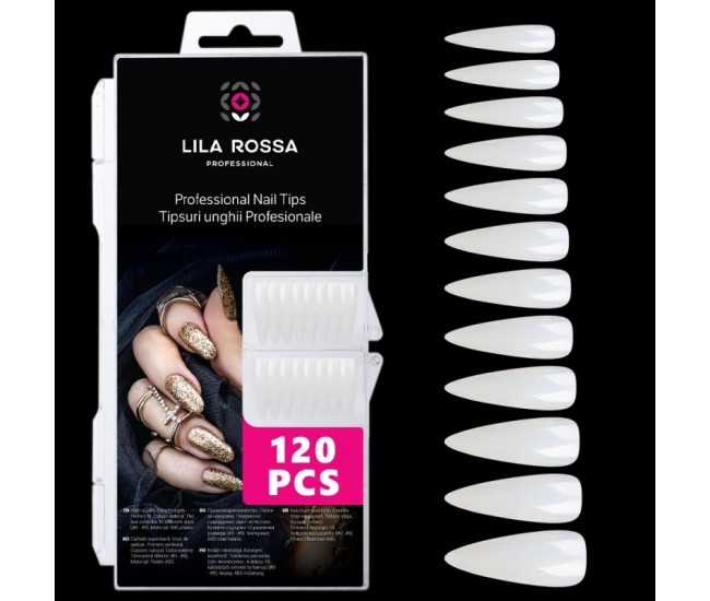 Tipsuri unghii false 100 buc, Lila Rossa, Natur, KG112
