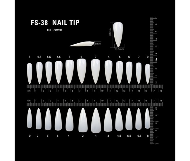 Tipsuri unghii false 100 buc, Lila Rossa, Natur, KG112