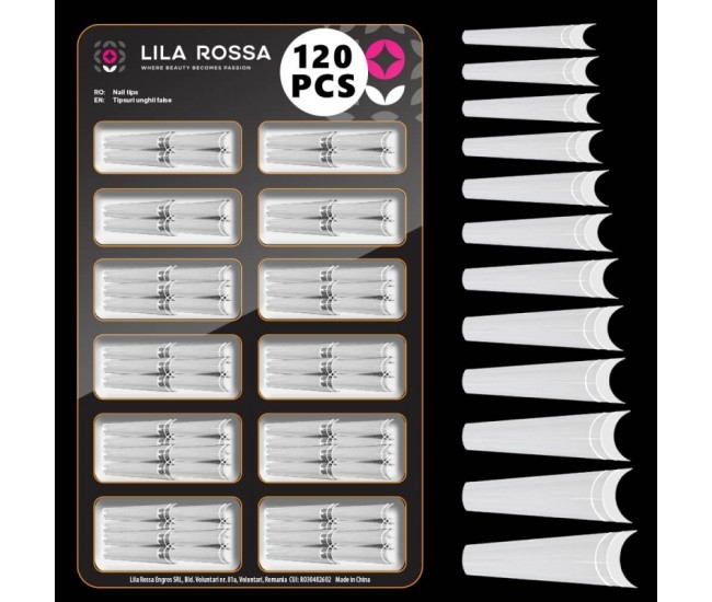 Tipsuri unghii false 100 buc, Lila Rossa, Natur, KG113