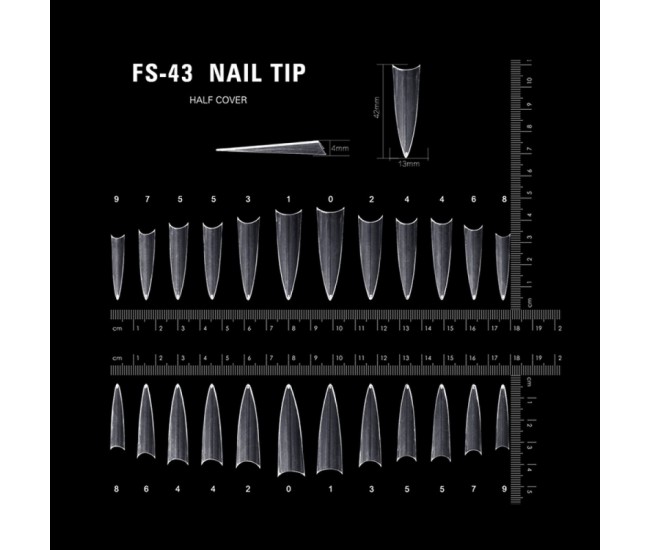 Tipsuri unghii false 100 buc, Lila Rossa, Natur, KG114