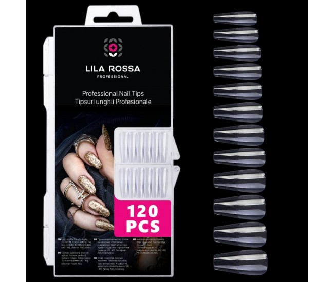 Tipsuri unghii false 100 buc, Lila Rossa, Natur, KG115