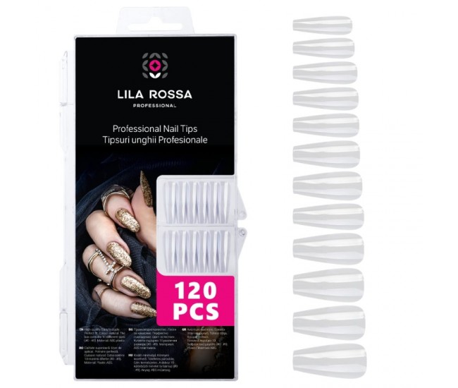 Tipsuri unghii false 100 buc, Lila Rossa, Natur, KG115
