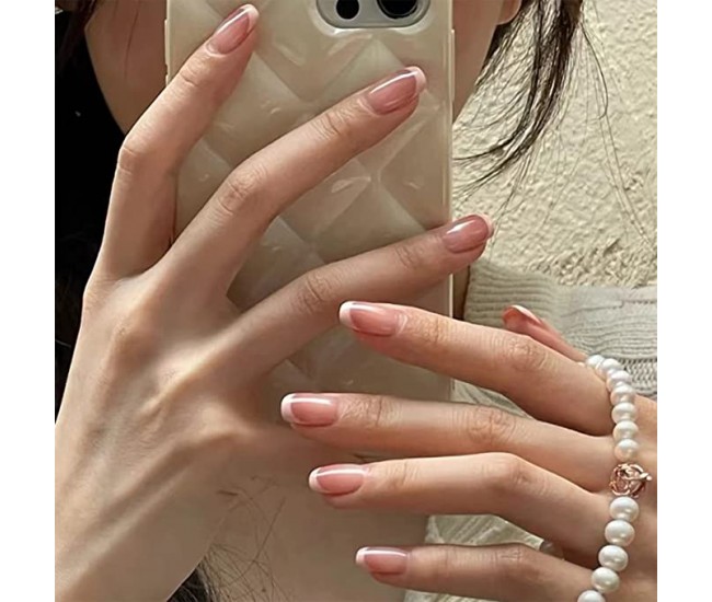 Tipsuri unghii false color press-on, smart nails, 24 buc + lipici unghii false + pila unghii + betisor portocal