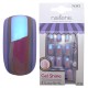 Tipsuri unghii false color press-on, Gel shine Iridescent Lilac, 28 buc + lipici de unghii + pila unghii + betisor portocal