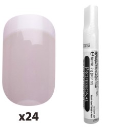 Tipsuri unghii false color press-on, Fashion nails color Red Small, 24 buc + lipici Tipsuri unghii false color press-on, Fashion nails color Red Small, 24 buc + lipici