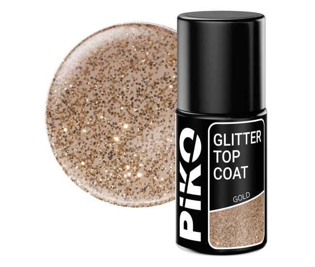 Top coat Piko, Glitter Top, 7 ml, Gold
