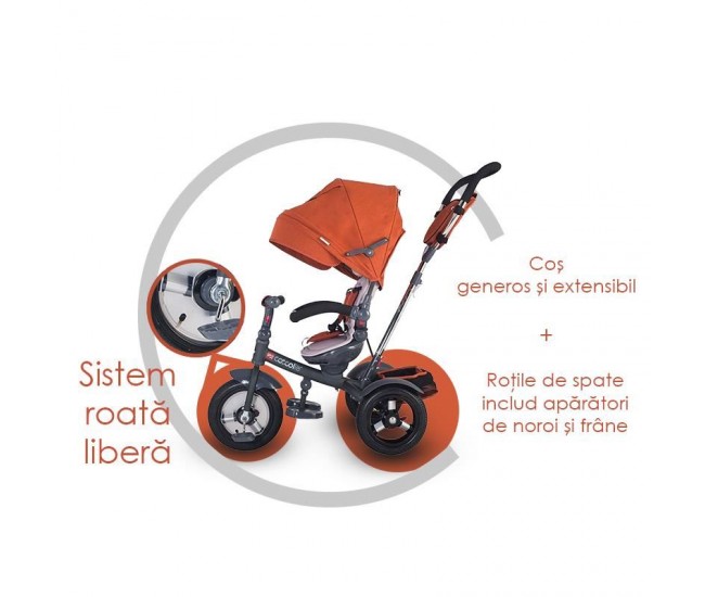 Tricicleta multifunctionala Coccolle Giro Plus Caramiziu