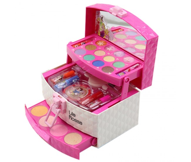 Trusa beauty Hi Lila Rossa girls, makeup copii si unghii, solubile in apa, machiaj printesa, copii de peste 5 ani