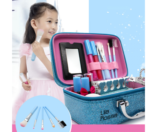 Trusa beauty Hi Lila Rossa girls, makeup copii si unghii, solubile in apa, machiaj printesa, copii de peste 8 ani