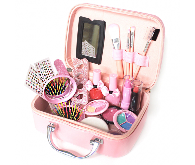 Trusa beauty Hi Lila Rossa girls, makeup copii si unghii, solubile in apa, machiaj sirena, copii de peste 8 ani