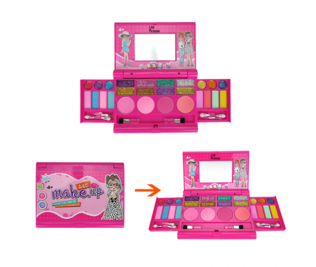 Trusa beauty Hi Lila Rossa girls, makeup copii, solubil in apa, trendy girl, copii de peste 5 ani
