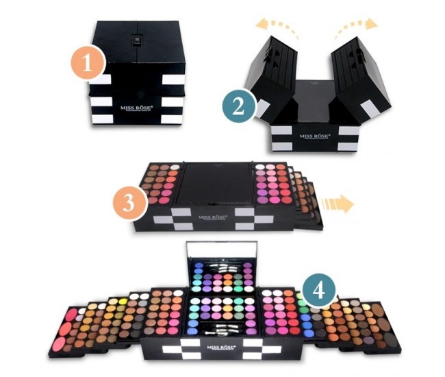 Trusa makeup Hollywood Glam, Miss Rose, Lila Rossa, 148 culori