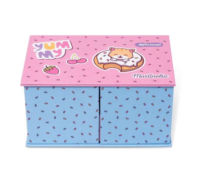 Trusa machiaj copii, MARTINELIA YUMMY JEWELLERY BOX, cutie goala pentru cosmetice copii, pentru fetițe, W19 x H9x D12cm