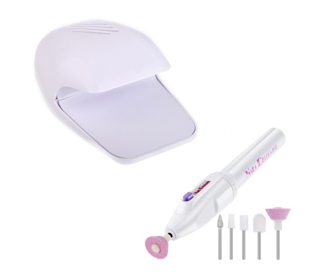 Set uscator lac de unghii si pila electrica, Lila Rossa Set uscator lac de unghii si pila electrica, Lila Rossa
