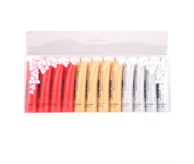 Vopsele acrilice Lidan gold + silver + red