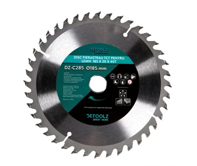 Disc fierastrau tct pentru lemn 185x20x40t