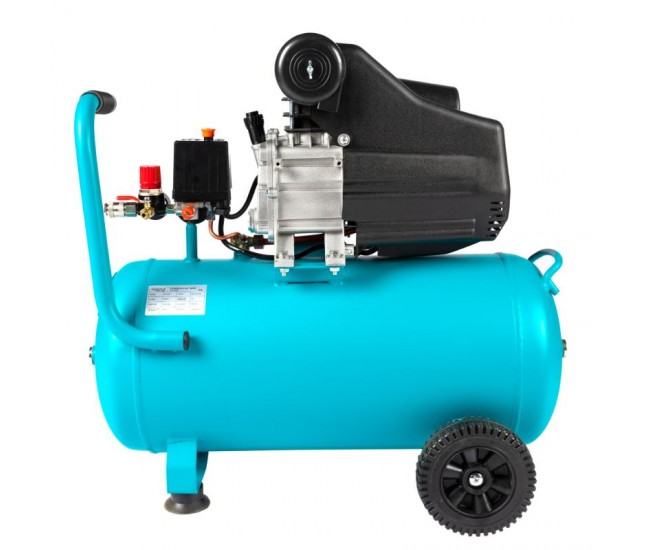 Compresor detoolz 50l cu ulei, 1680 w, debit 206l/min, 8 bar, 2 prize de aer