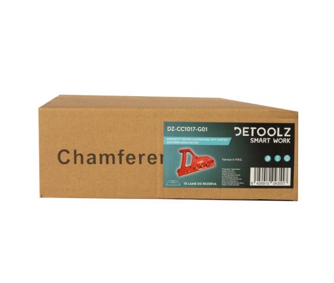 Dispozitiv detoolz pentru sanfrenare gips-carton, aschiere unghi 45°60°, cu 10 lame