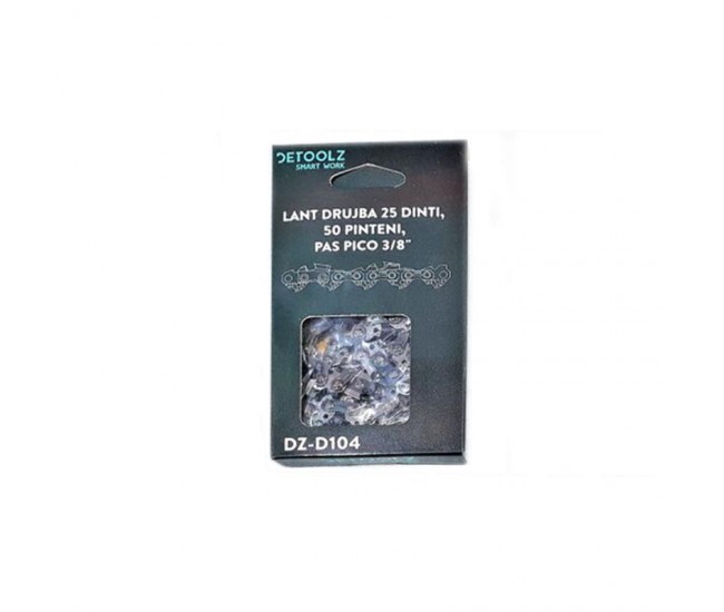 Lant drujba detoolz, lungime 16'', pas 3/8'', grosime 1.3mm, 50 pinteni, 25 dinti, full chisel