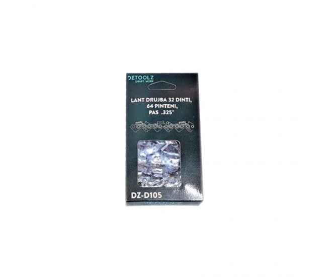 Lant drujba detoolz, lungime 16'', pas 0.325'', grosime 1.3mm, 64 pinteni, 32 dinti, full chisel