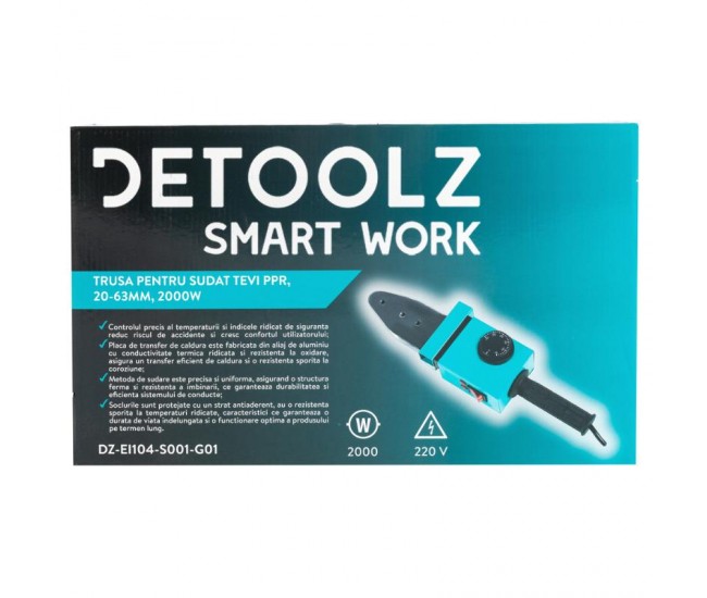 Trusa pentru sudat tevi din ppr detoolz putere 2000w, diametru sudare 20-63mm