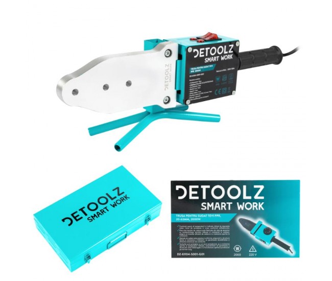 Trusa pentru sudat tevi din ppr detoolz putere 2000w, diametru sudare 20-63mm