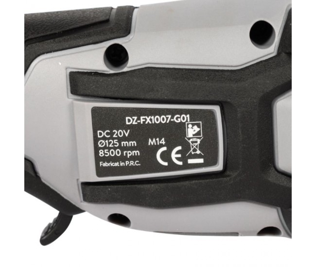 Polizor unghiular detoolz 20v, diametru disc Ø125, motor fara perii