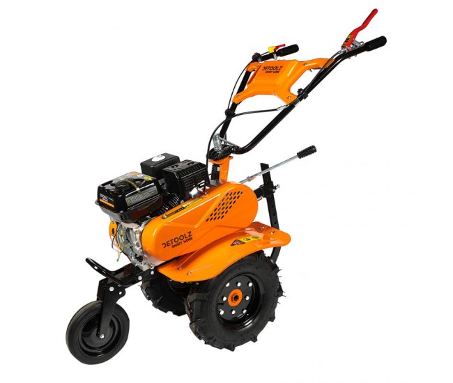 Motocultor detoolz 8cp 212cc, benzina 4t, 3 viteze, pornire manuala, cu roti