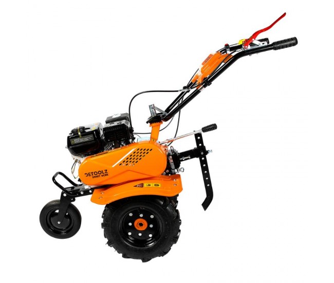 Motocultor detoolz 8cp 212cc, benzina 4t, 3 viteze, pornire manuala, cu roti