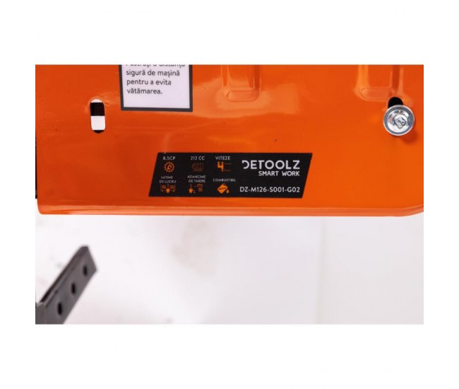 Motocultor detoolz 8.5cp 212cc, benzina 4t, 3 viteze, pornire manuala, cu roti